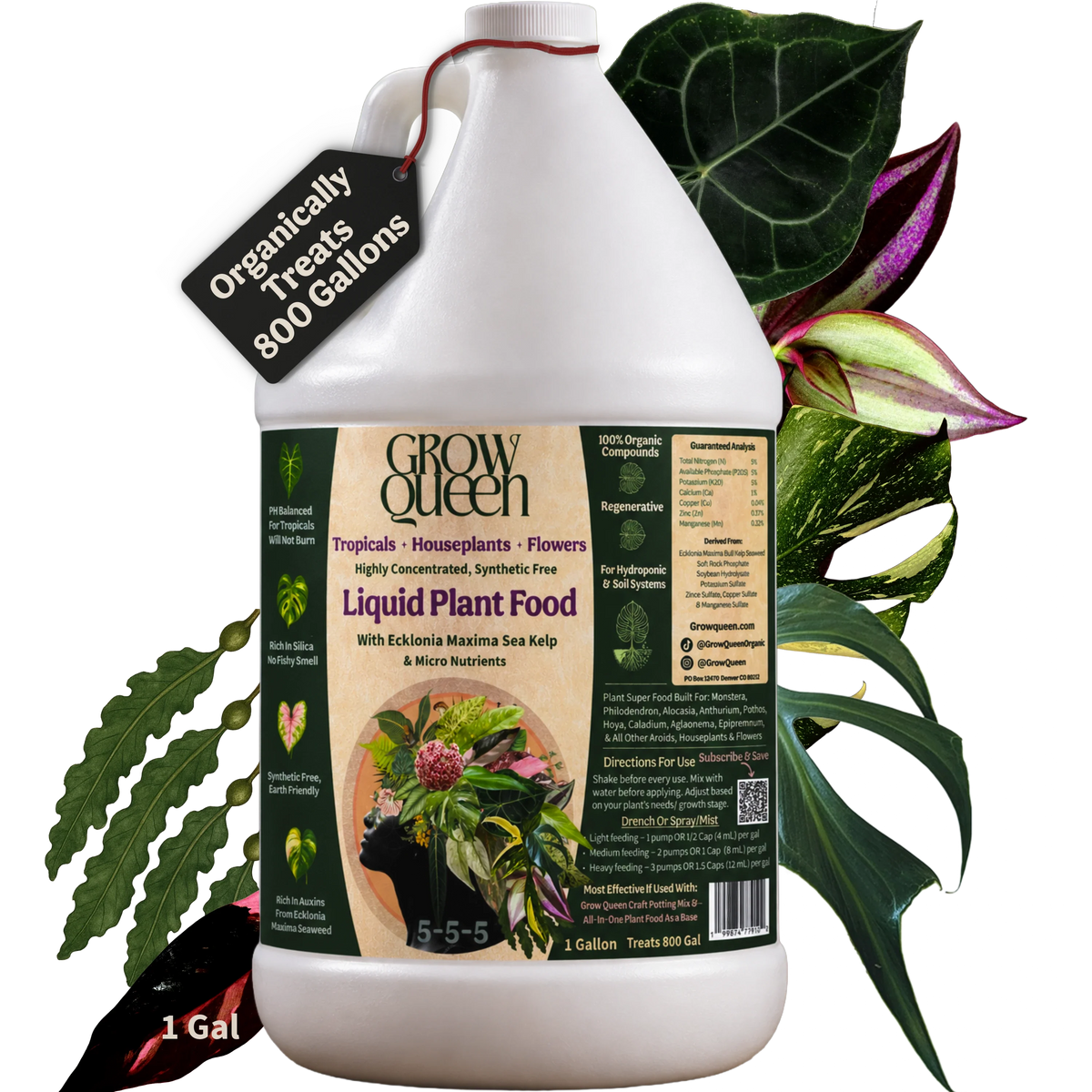 Organic 5-5-5 Liquid Plant Food - 1 gallon bottle