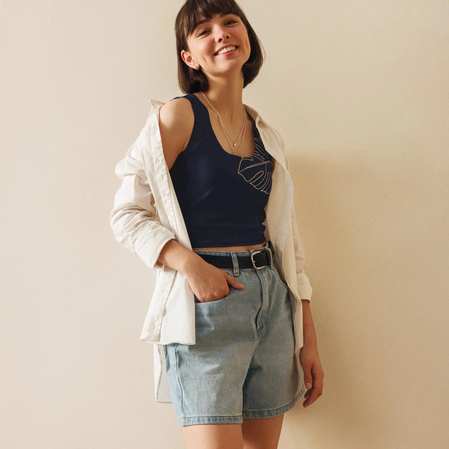 GQ Monstera Crop Tank top - Grow Queen