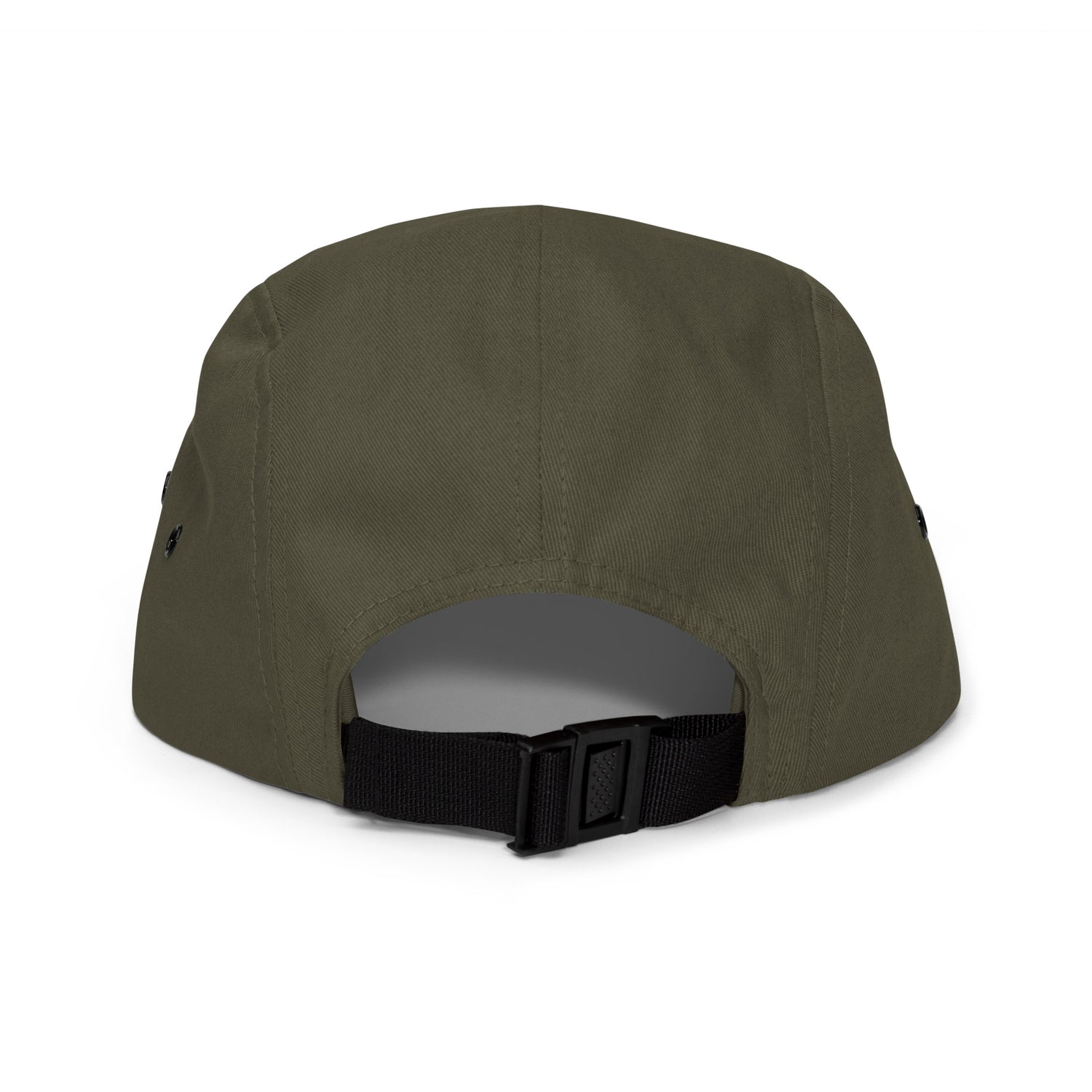 Back view of Grow Queen five panel cap with nylon strap clip closure and low profile design in cotton fabric.