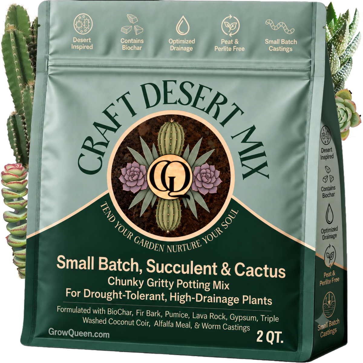 Craft Desert Mix chunky succulent and cactus potting mix, 2 quart bag