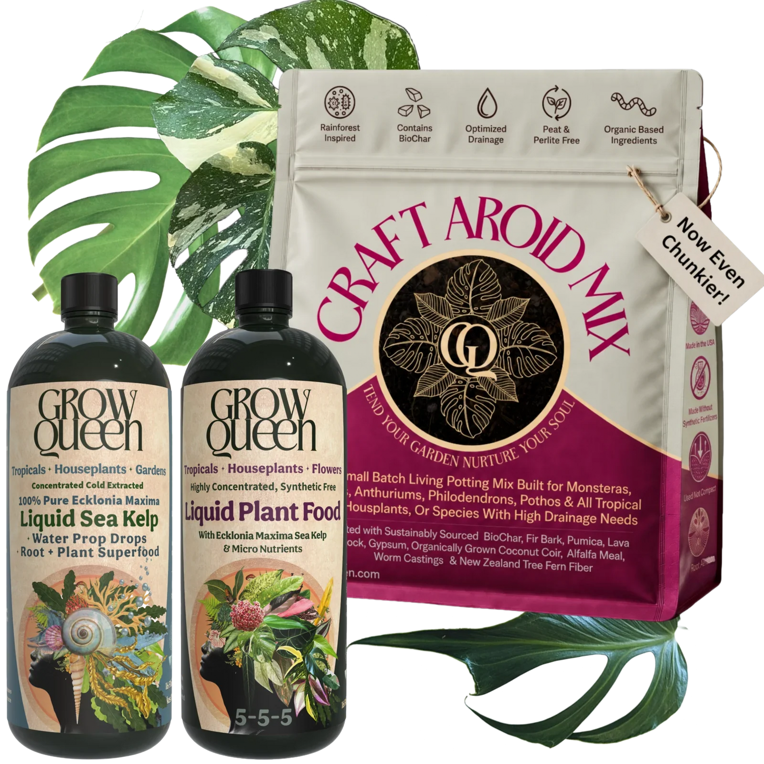 Aroid Collector's Kit bundle - Craft Aroid Potting Mix, liquid 5-5-5, and kelp extract