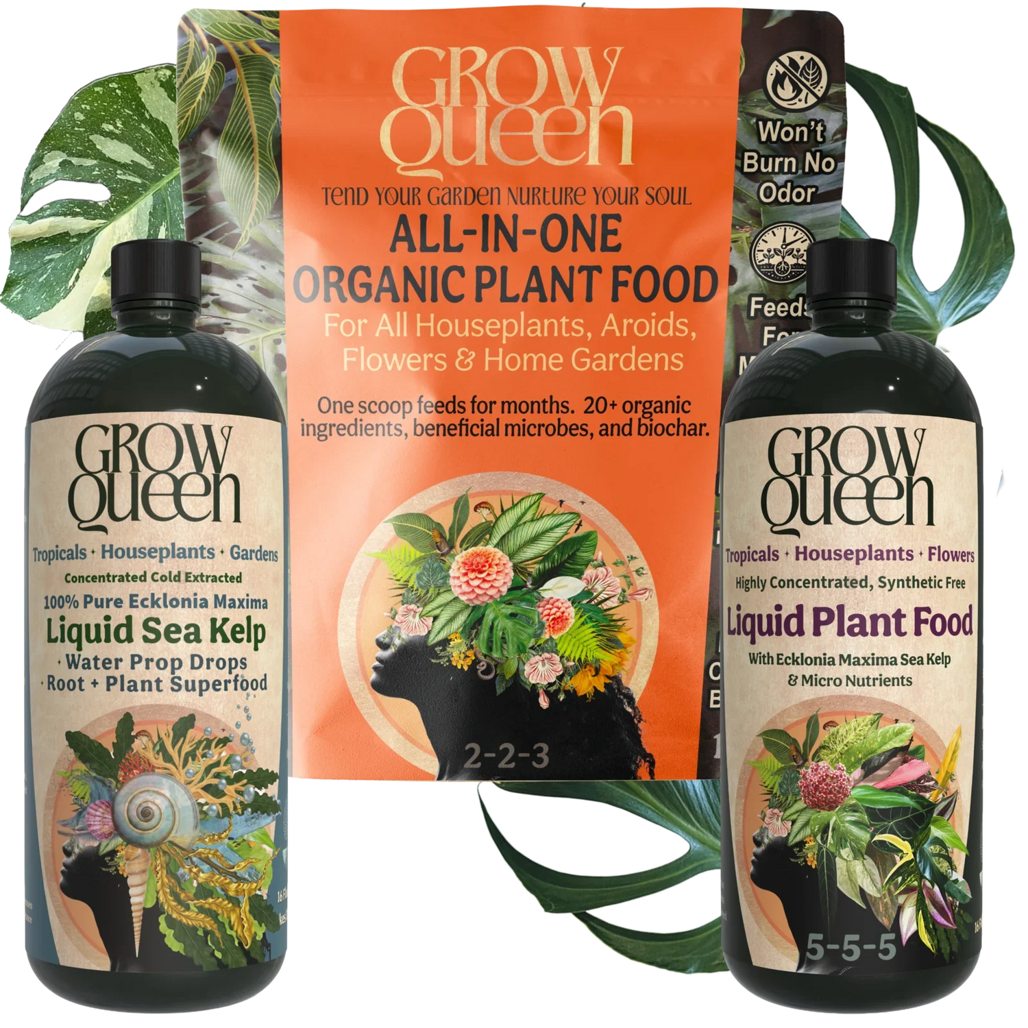 Complete Fertilizer System bundle - dry time release, liquid 5-5-5, and kelp extract
