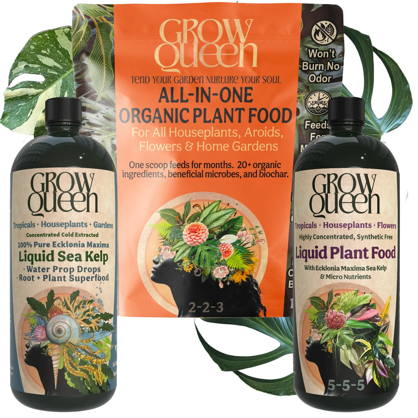 Complete Fertilizer System bundle - dry time release, liquid 5-5-5, and kelp extract