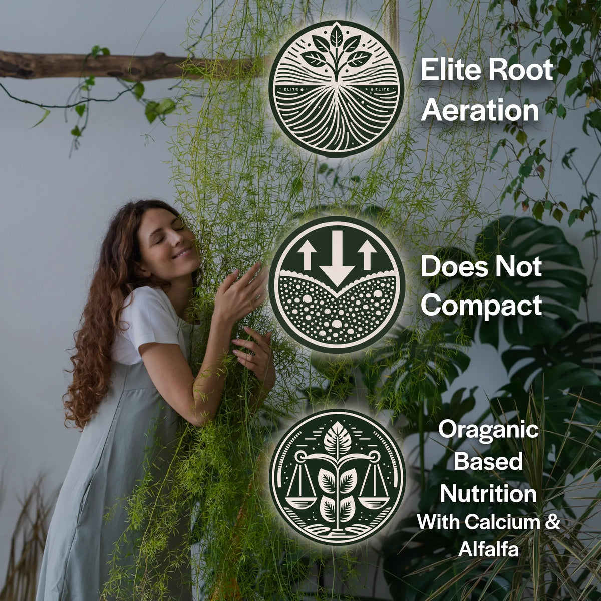 Elite Root Aeration, Does Not Compact, Organic Based Nutrition With Calcium & Alfalfa
